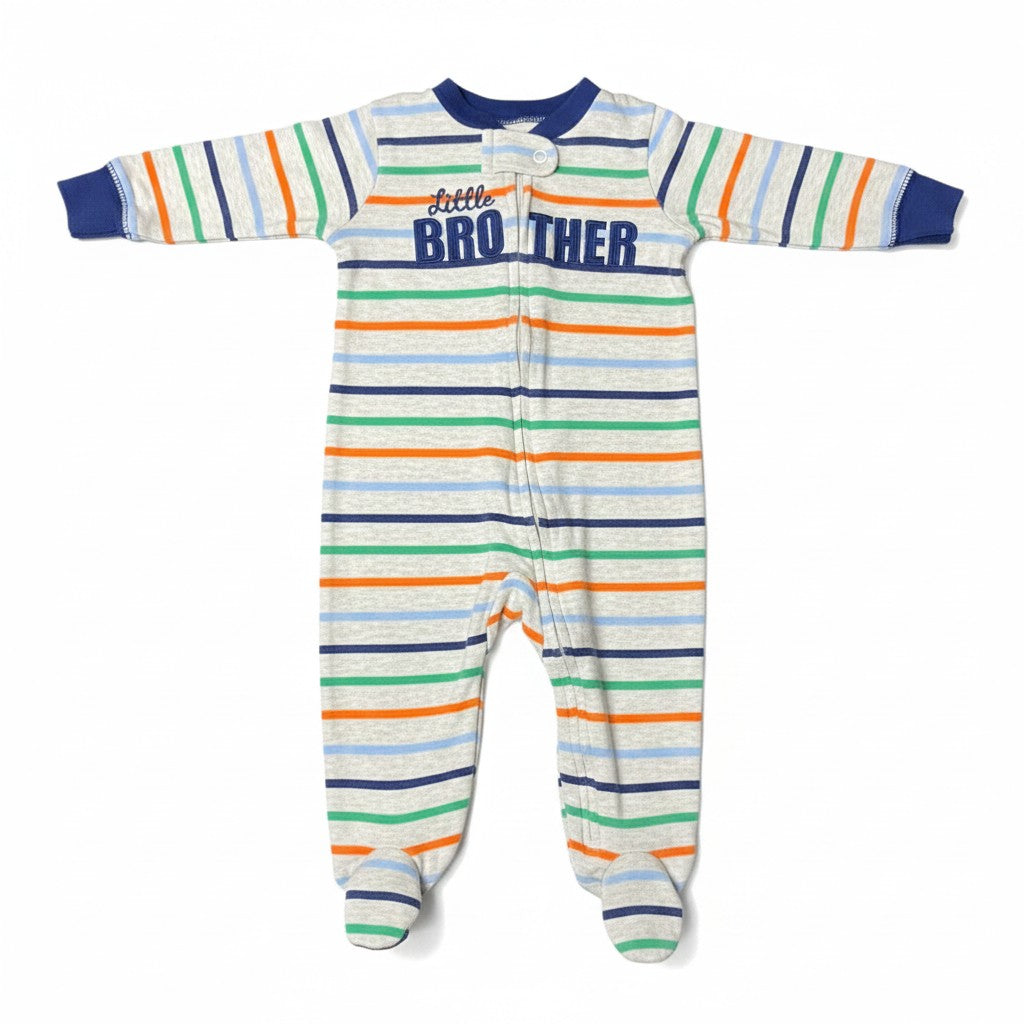 Pijama Carter's Gris Rayas 6 meses