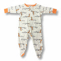 Pijama Gerber Celeste Animales 3-6 meses sobre fondo blanco