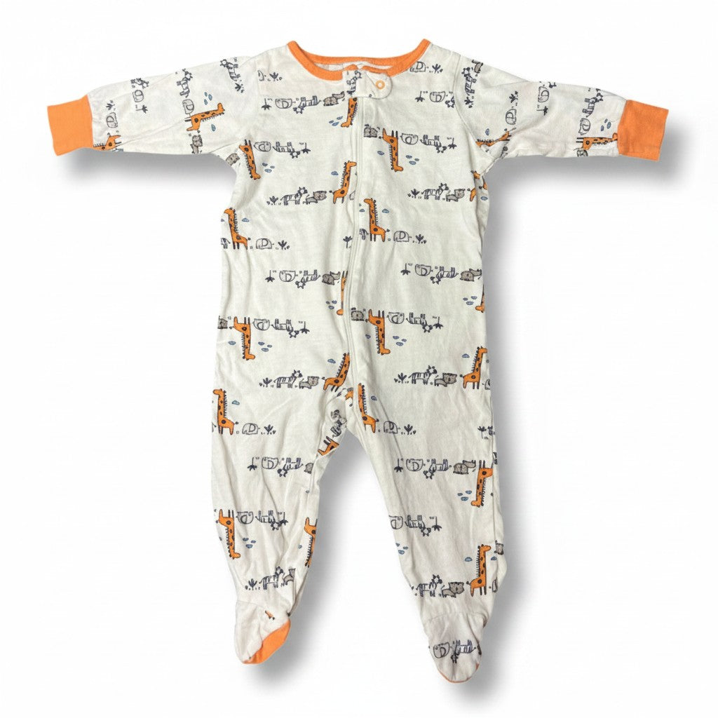 Pijama Gerber Celeste Animales 3-6 meses sobre fondo blanco