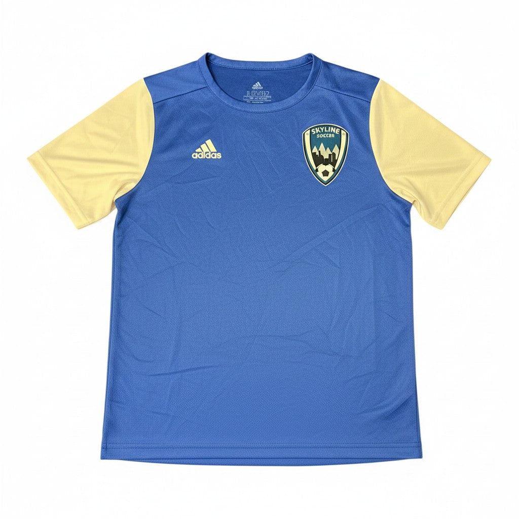 Polera Adidas Azul Mangas contraste frontal 11 años seleccionada por NÜVA