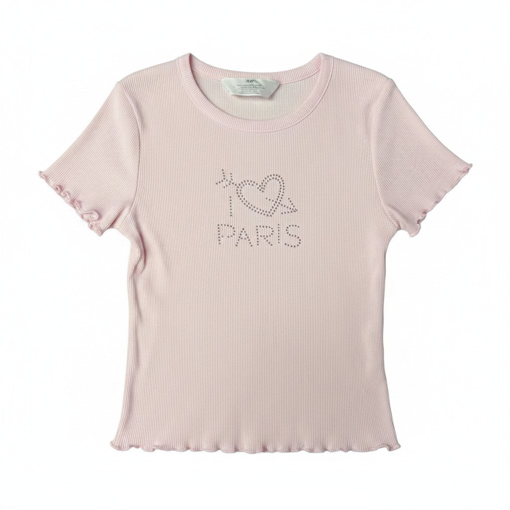 Polera H&M Blanco Estampado pequeño 12 años seleccionada por NÜVA