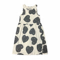 Vestido H&M Crudo Estampado Corazones Negros 5-6 años - NÜVA