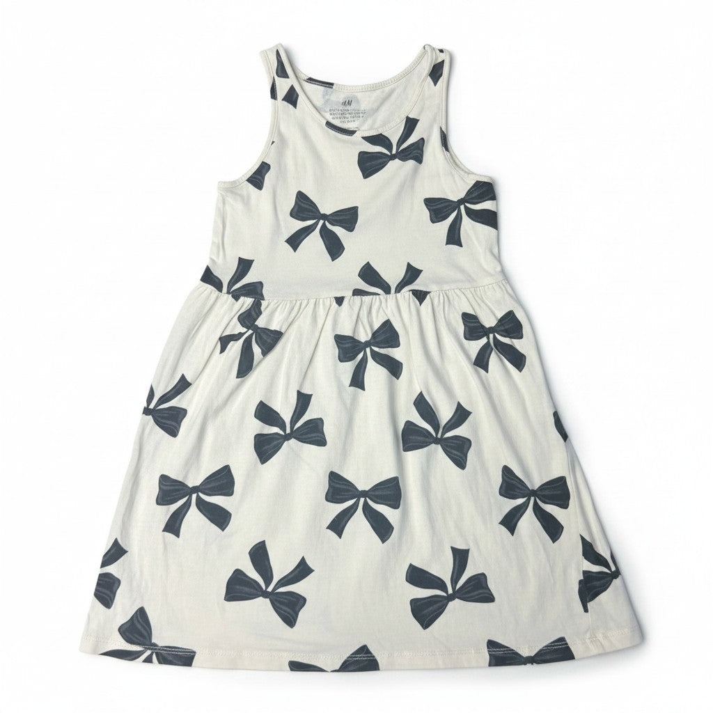 Vestido H&M Blanco Estampado Flores Azul 5-6 años - NÜVA