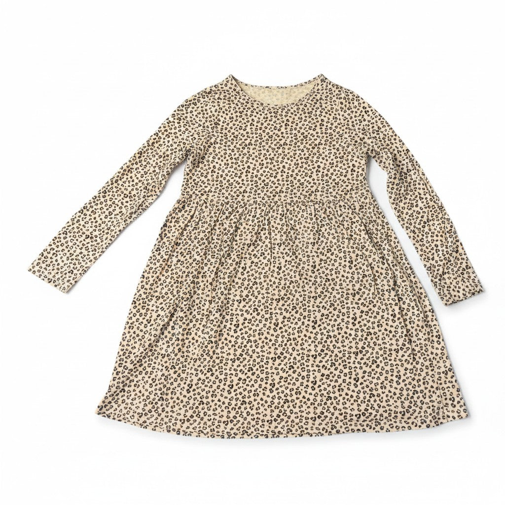 Vestido H&M Beige Animal Print Manga Larga 6-7 años - NÜVA