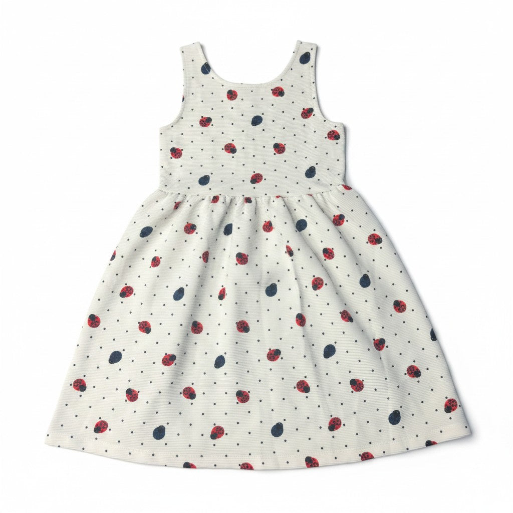Vestido H&M Crudo Estampado Cerezas 6-7 años - NÜVA