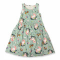 Vestido H&M Verde Agua Estampado Animales 6-7 años - NÜVA