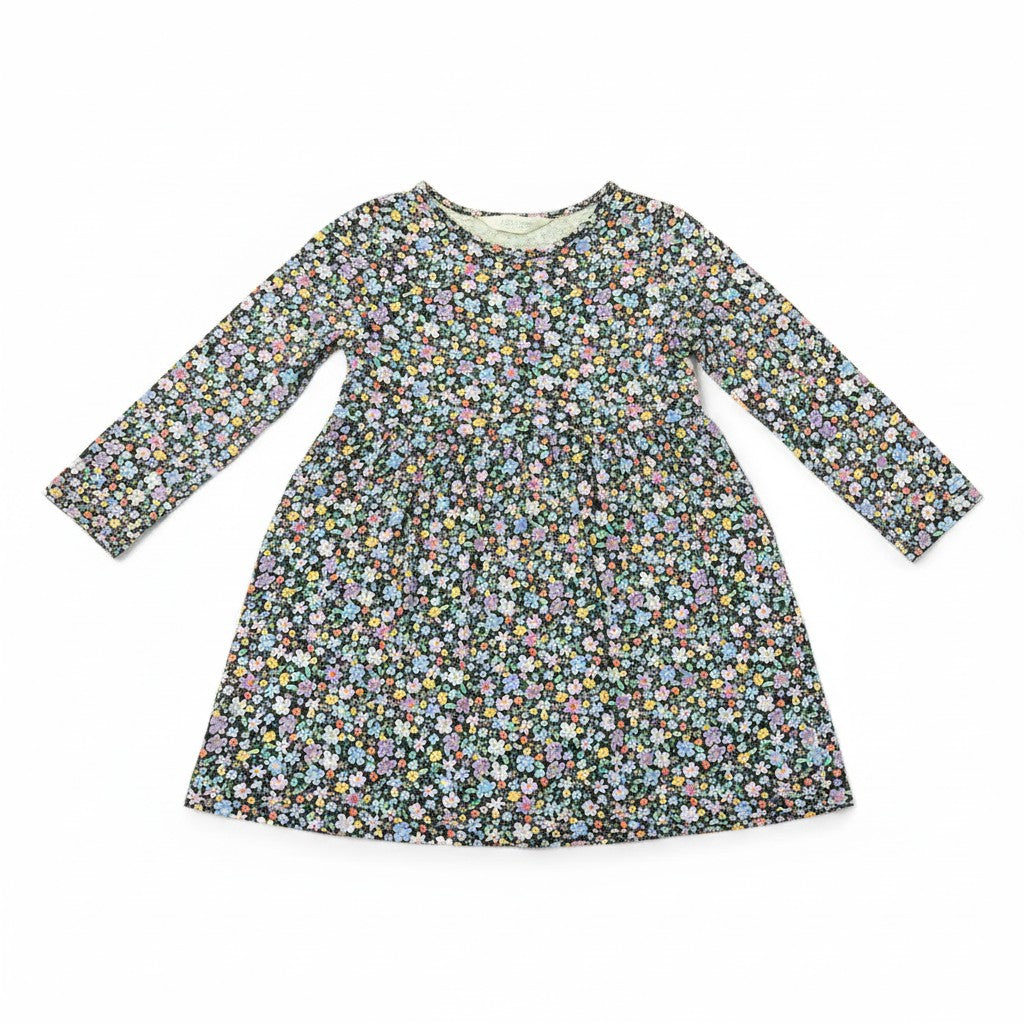 Vestido H&M Azul Verdoso Floral Manga Larga 3-4 años - NÜVA