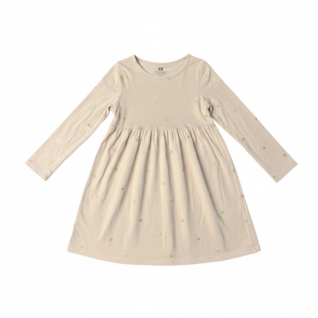 Vestido H&M Beige Manga Larga 5-6 años - NÜVA