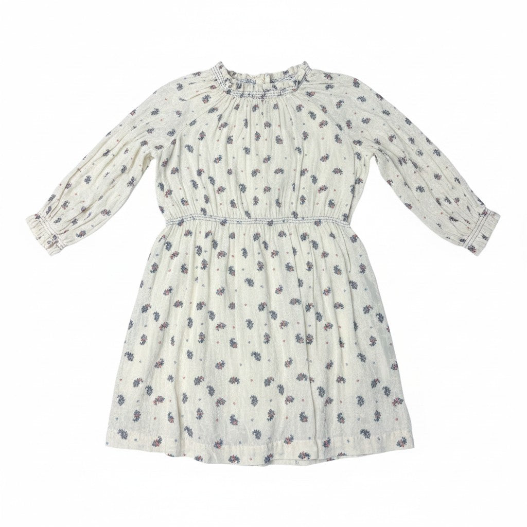 Vestido Zara Crudo Floral Manga Larga 8 años - NÜVA